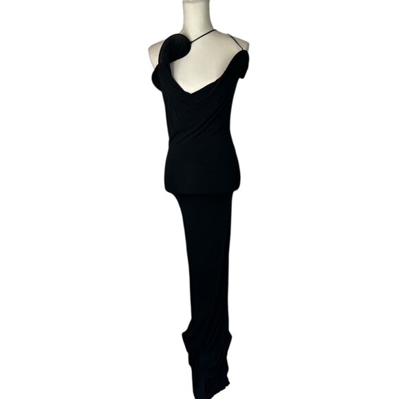 Christopher Esber Wave Coil Dress in Black 2 New Womens Maxi Gown - Picture 5 of 16